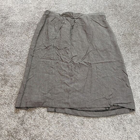 JP Collections Skirt Women 24 Black Gray Knee Length Rayon Made in Japan Vintage - Picture 1 of 10